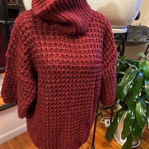 Tracy Reese chunky cowl neck wool sweater. 
Open weave-oversize fit!